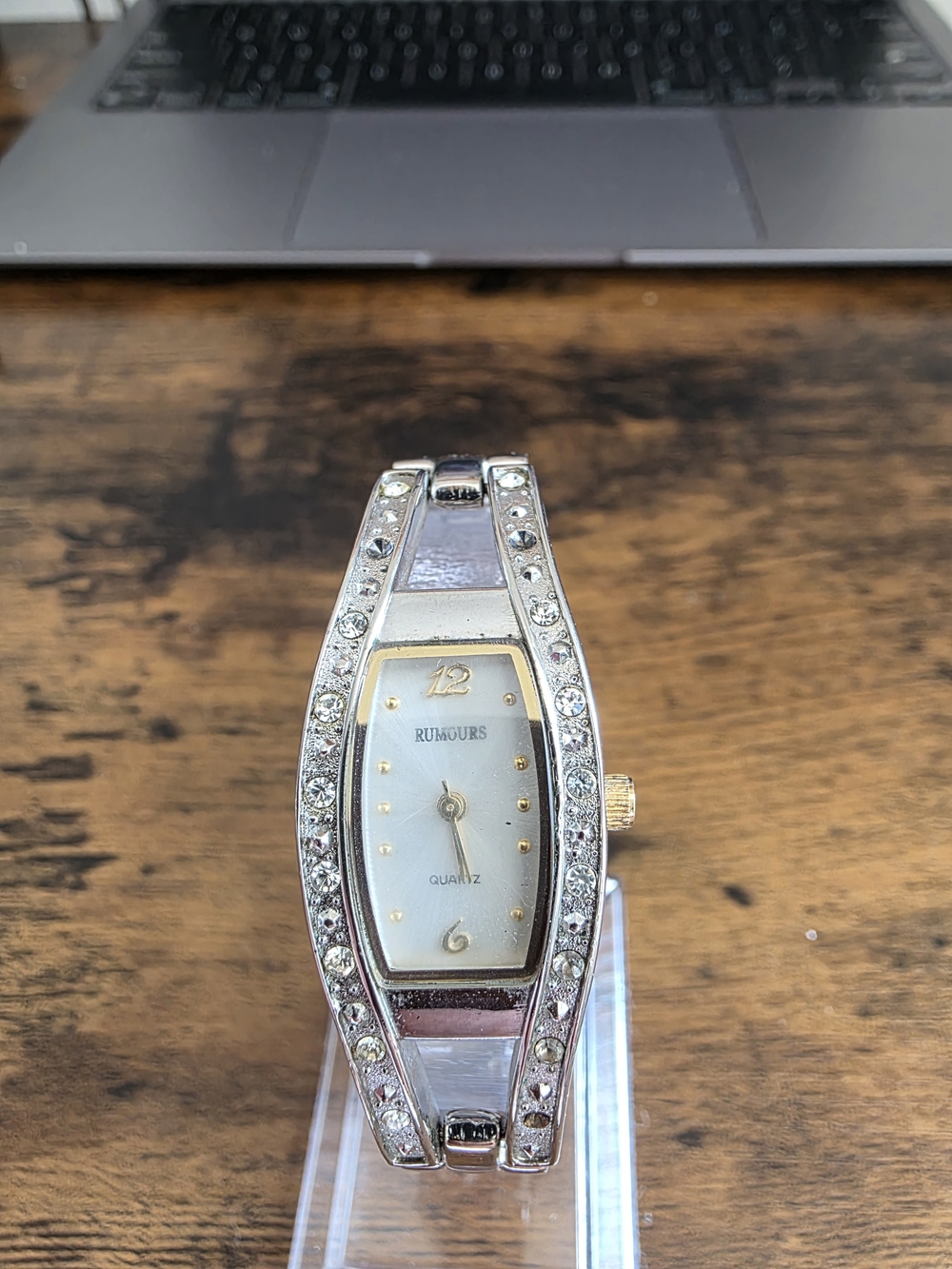 Others Follow Silver and Gold Rhinestone Women's Bracelet Watch